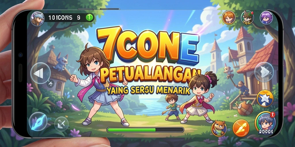 Screenshot gameplay <strong>7CONE</strong> menampilkan aksi karakter anime yang mendebarkan.
