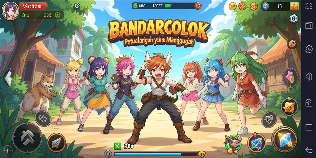 Tampilan gameplay seru dan karakter Anime yang memikat di BANDARCOLOK.