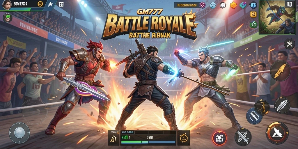 Tangkap momen seru gameplay GM777 dalam pertarungan Battle Royale.