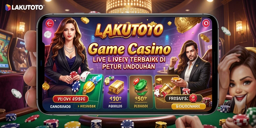 Screenshot gameplay LAKUTOTO menampilkan dealer langsung dalam aksi.