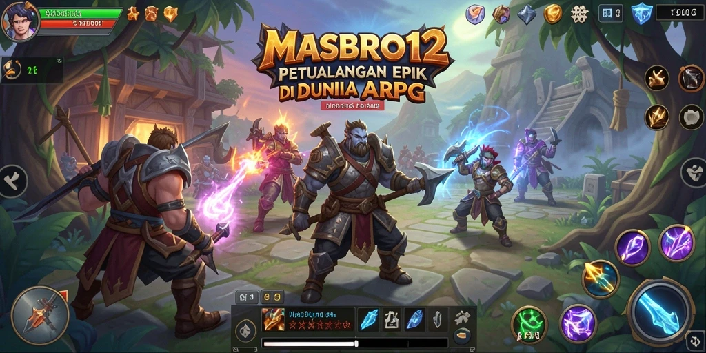 Tampilan dinamis dari gameplay <strong>MASBRO12</strong> saat bertarung.
