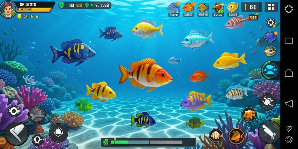 Tampilan gameplay seru dalam permainan Tembak Ikan ORISTOTO.