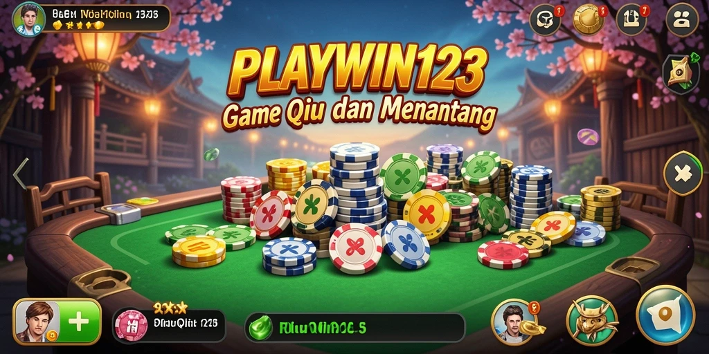 Tampilan gameplay seru dalam PLAYWIN123 yang menampilkan kartu QiuQiu.