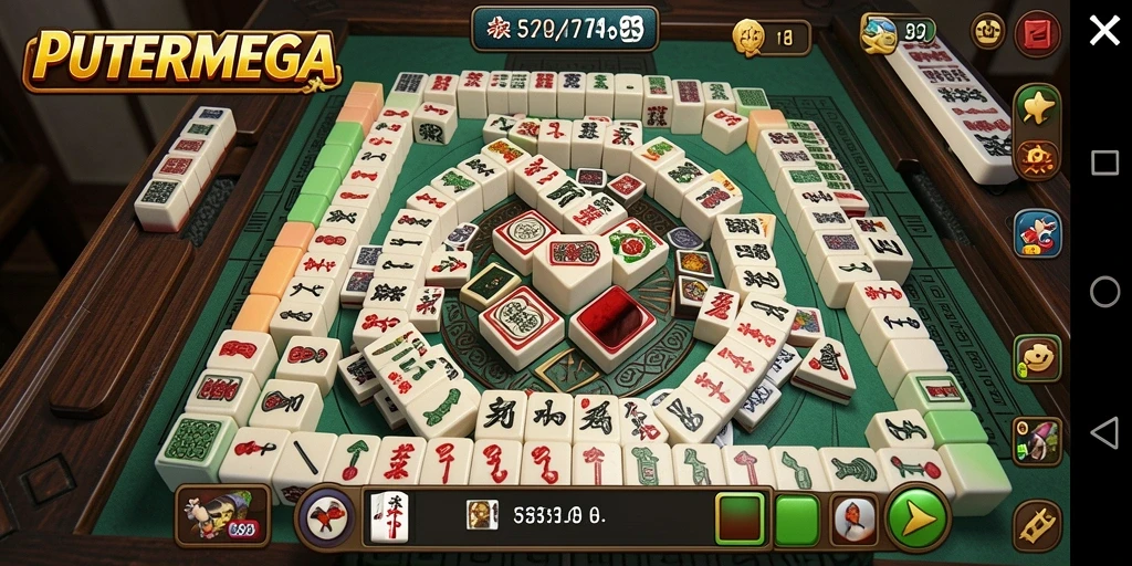 Screenshot utama PUTERMEGA menampilkan gameplay Mahjong yang menantang dan seru.