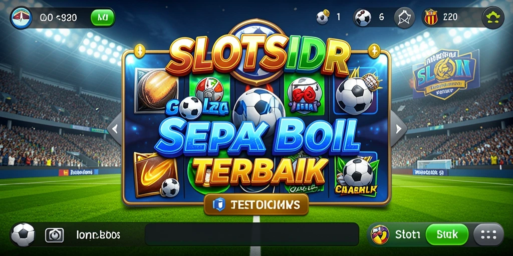 Screenshot SLOTSIDR menampilkan permainan slot bertema sepak bola yang seru.